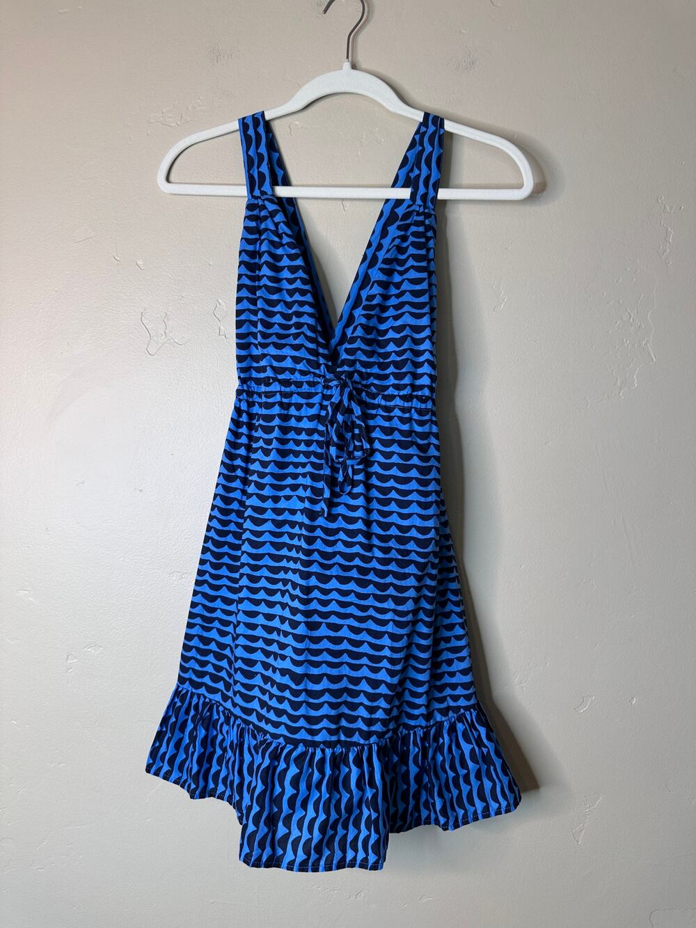 Boutique Fourteen & 9th Blue Geo Pattern Adjustable Dress SMALL